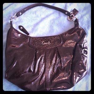 Chocolate brown soft leather Coach